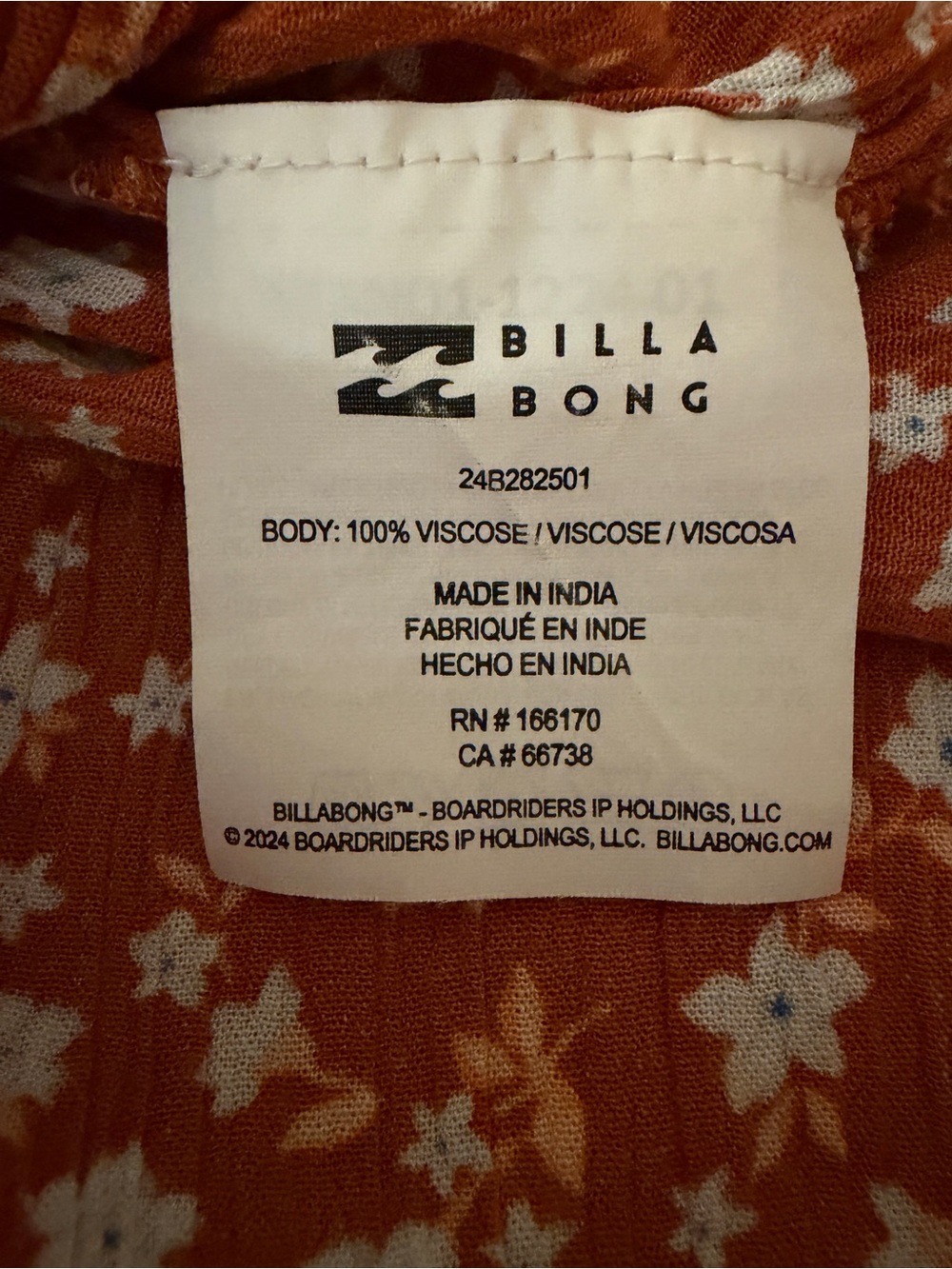 Billabong Star Glow Romper S/P Small Petite Rust Floral 100% Viscose - Picture 6 of 9